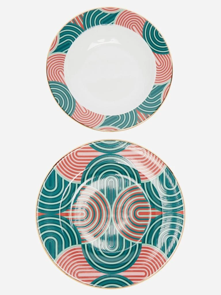 商品LA DOUBLE J|Set of two Slinky Verde soup and dinner plates,价格¥569,第1张图片