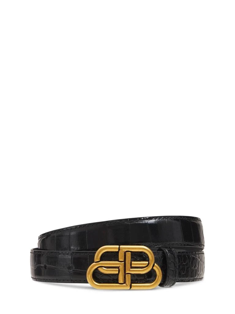 商品Balenciaga|3cm Bb Leather Belt,价格¥3754,第1张图片
