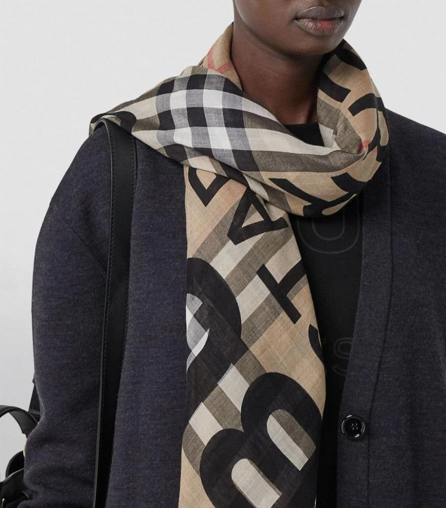 商品Burberry|Horseferry Print Check Scarf,价格¥3421,第2张图片详细描述