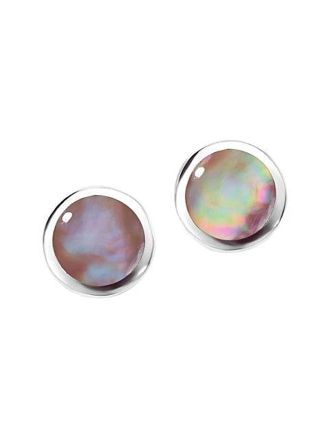 商品Ippolita|Polished Rock Candy Sterling Silver & Mother-Of-Pearl Stud Earrings,价格¥1492,第1张图片