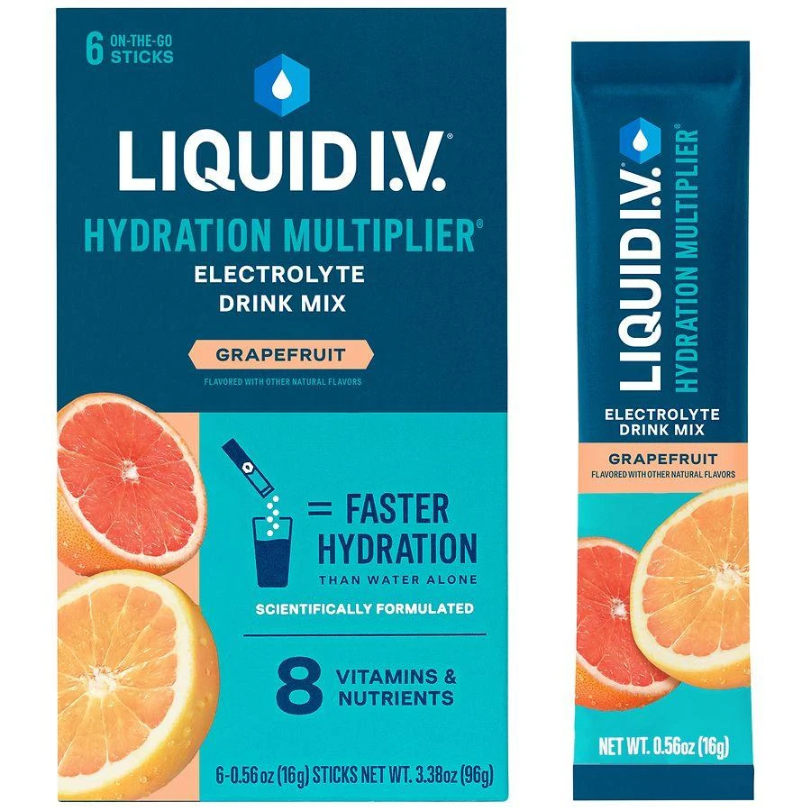 商品Liquid I.V.|Hydration Multiplier Electrolyte Drink Mix Grapefruit, 6ct,价格¥88,第3张图片详细描述