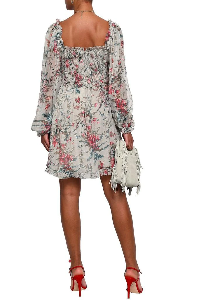 商品Zimmermann|Shirred floral-print silk-georgette mini dress,价格¥1455,第3张图片详细描述