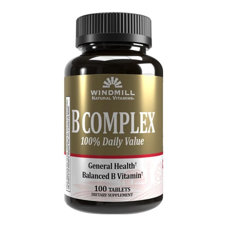 商品Windmill Vitamins|Windmill Vitamin B-Complex (100% Daily Value) Tablets, 100 Ea,价格¥46,第1张图片