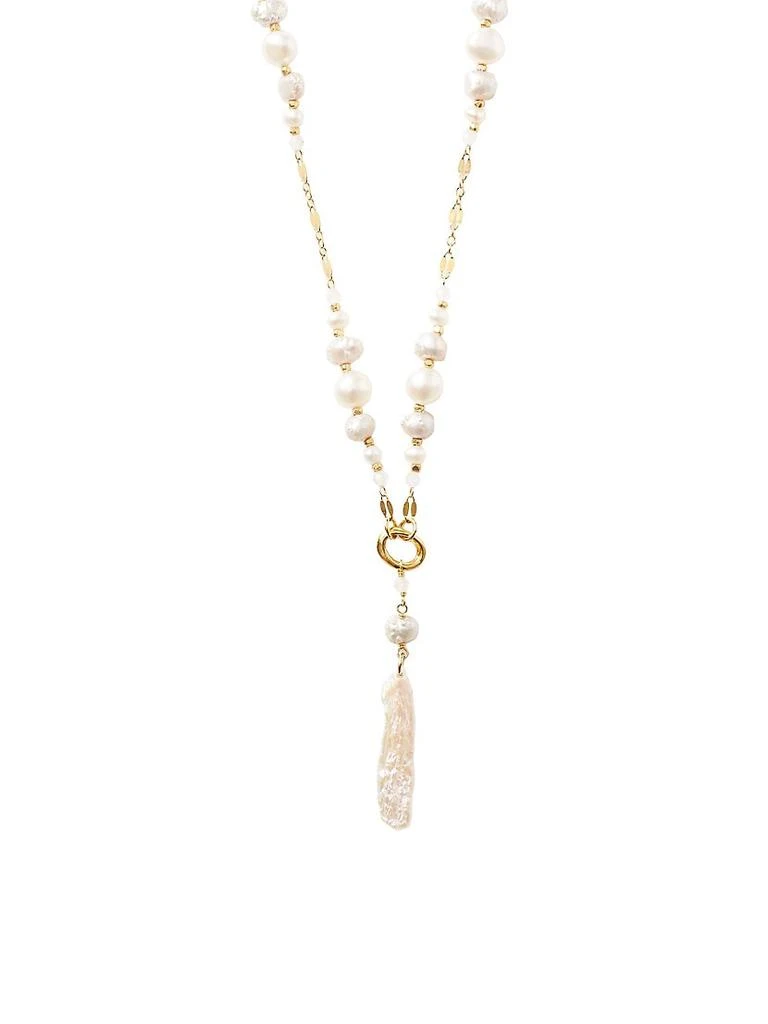 商品Chan Luu|Chan Luu 18K-Gold-Plated, Moonstone & Pearl Pendant Necklace,价格¥1619,第2张图片详细描述