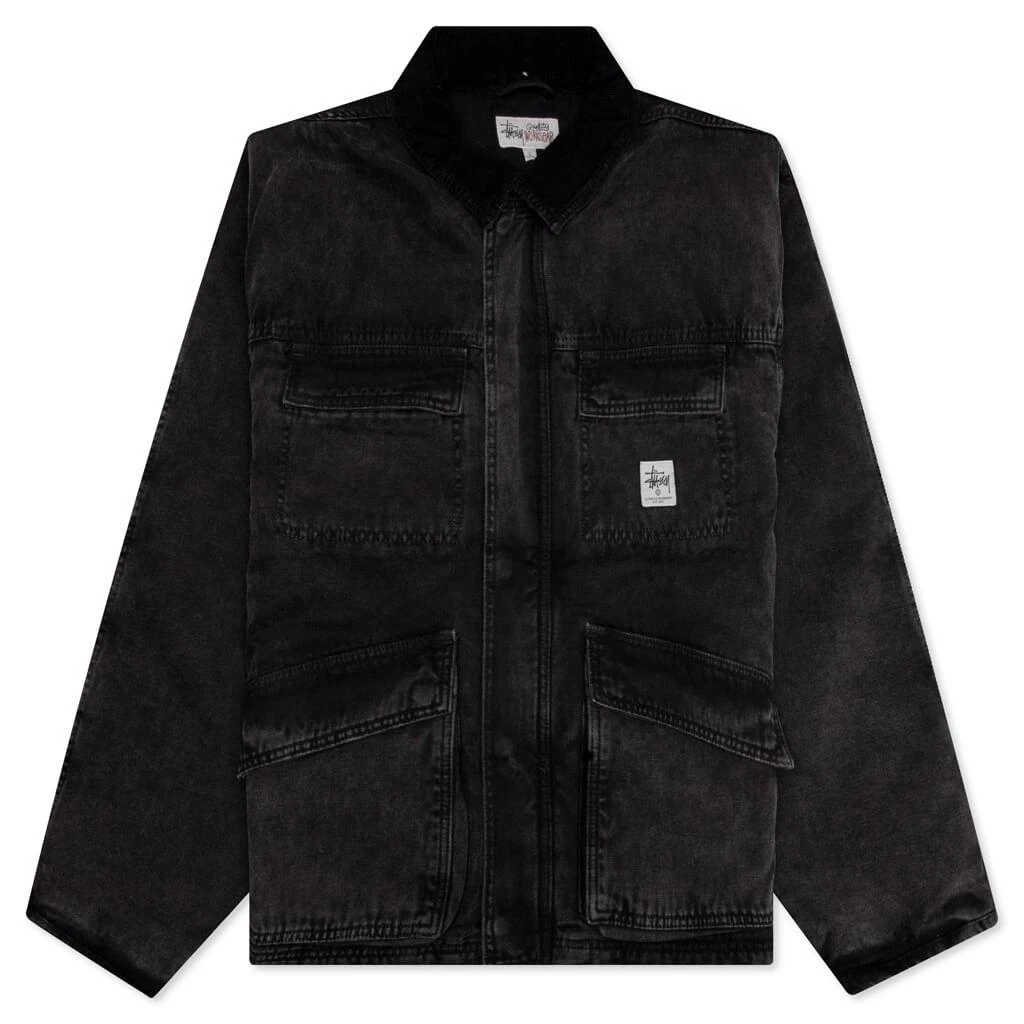 商品STUSSY|Washed Canvas Shop Jacket - Black,价格¥1977,第1张图片