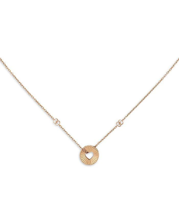 商品Gucci|18K Rose Gold Icon Heart & Double G Pendant Necklace, 40"-42",价格¥18449,第2张图片详细描述