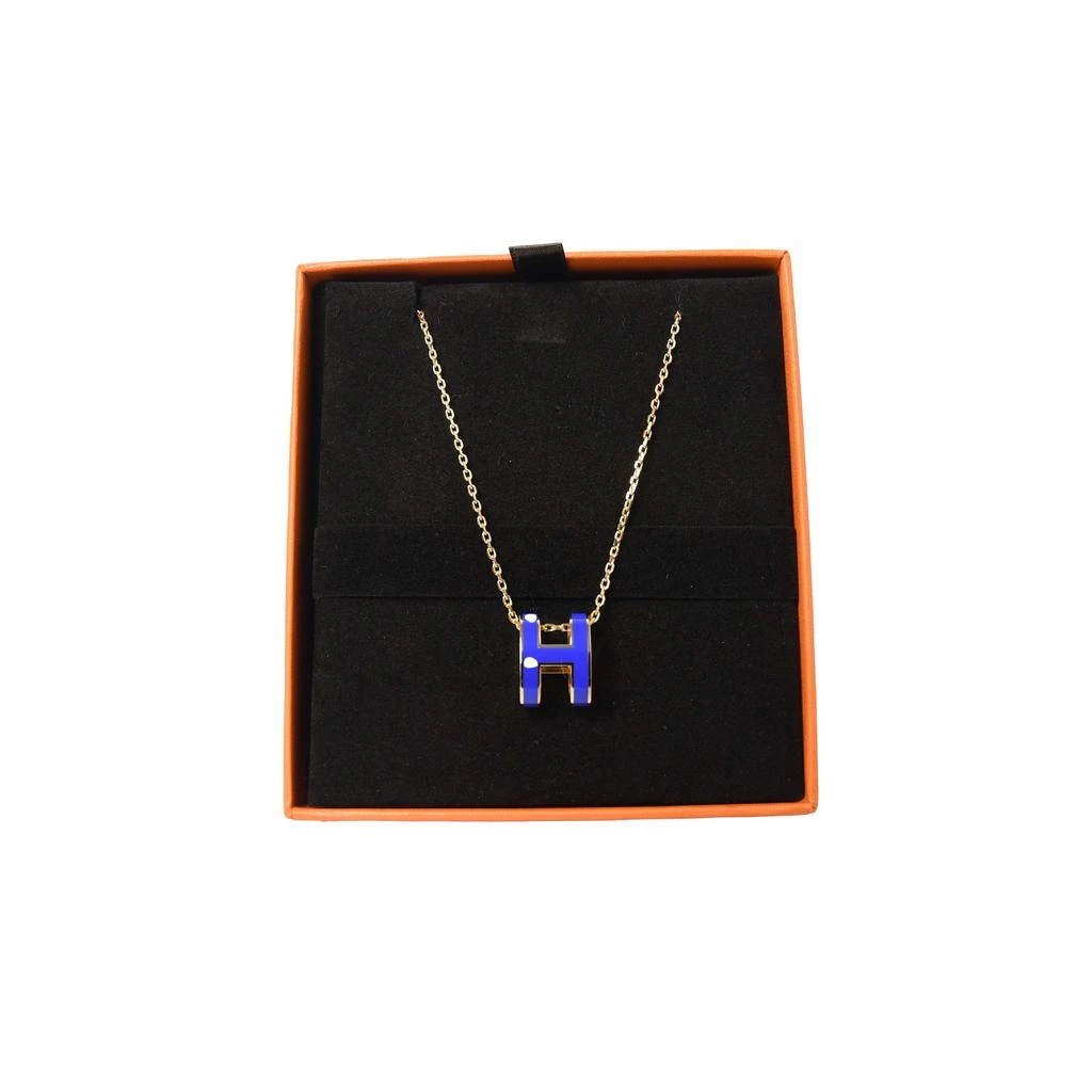 商品Hermes|Hermes Pop H Necklace Gold Hardware Blue,价格¥4678,第1张图片