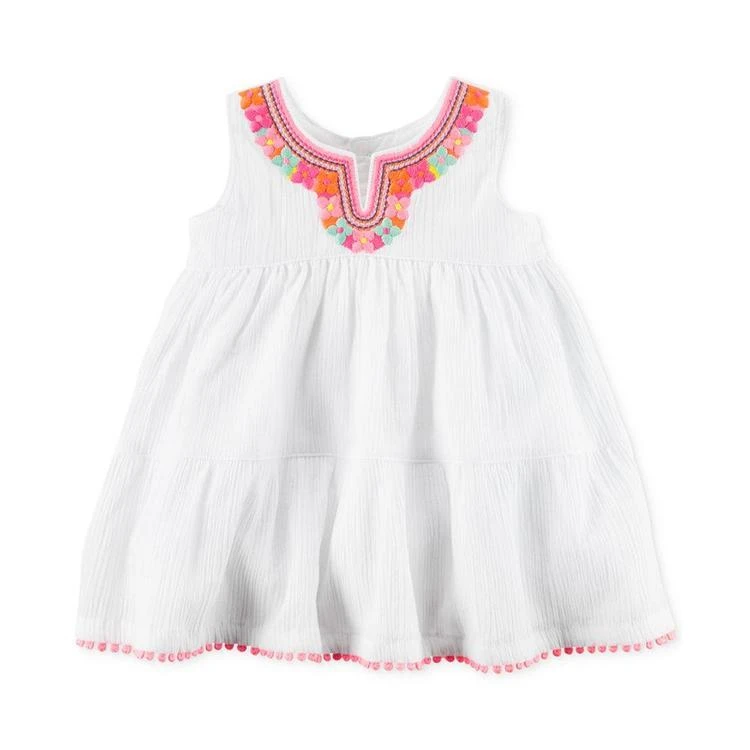 商品Carter's|Embroidered Tiered Gauzy 女婴纯棉连衣裙,价格¥72,第1张图片