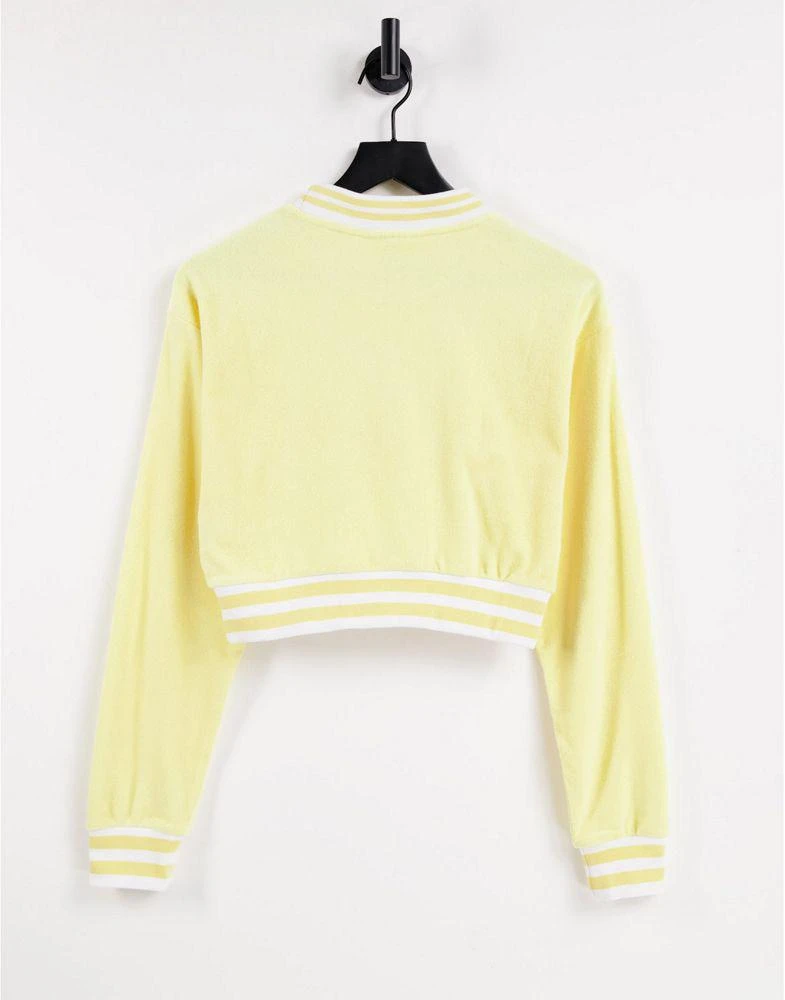 商品Fila|Fila towelling cropped sweatshirt in yellow,价格¥164,第4张图片详细描述