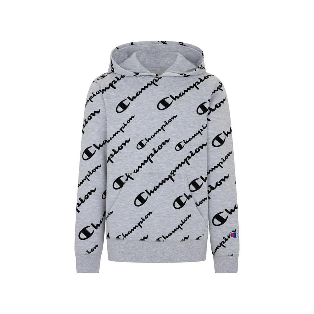 商品CHAMPION|Little Boys All Over Print Solid Multi Script French Terry Hoodie,价格¥73,第1张图片