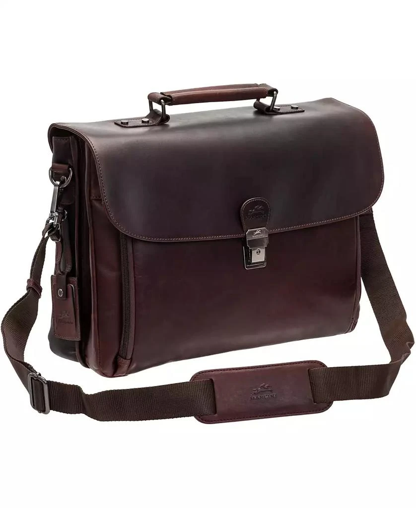 商品Mancini Leather Goods|Men's Buffalo Double Compartment Briefcase for 15.6" Laptop , Tablet,价格¥1143,第3张图片详细描述