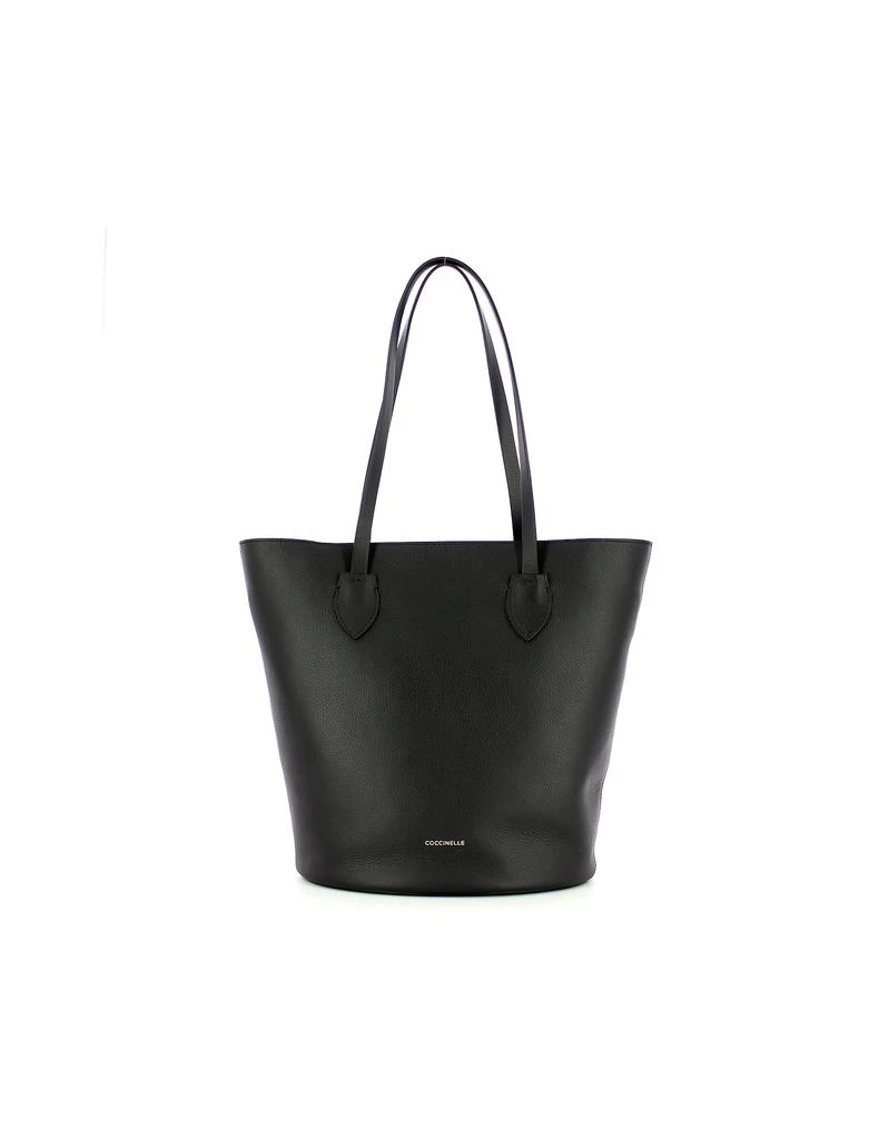 商品Coccinelle|Black Large Grained Leather Tote Bag,价格¥1777,第1张图片