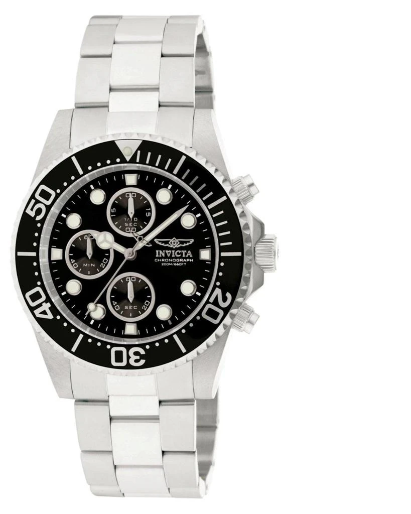 商品Invicta|Invicta Men's Chronograph Stainless Steel Watch - Pro Diver Quartz Black Dial | 1768,价格¥533,第2张图片详细描述