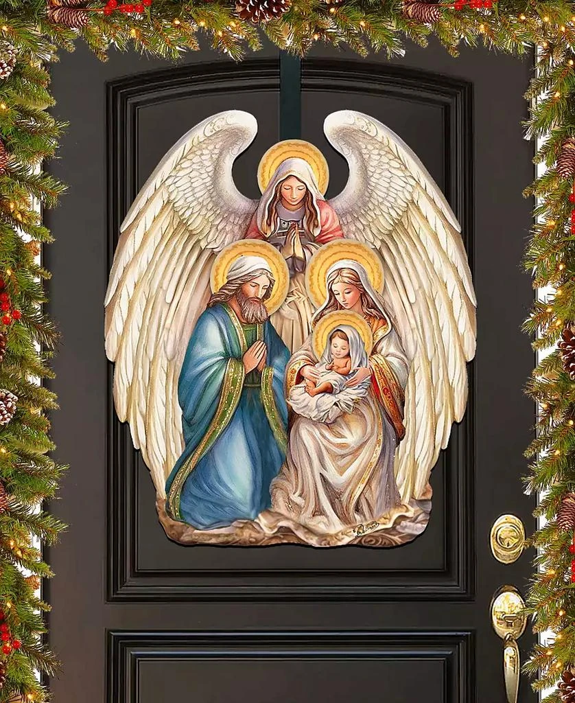 商品Designocracy|Nativity with Angel Christmas Wooden Door Decor Wall Decor G. DeBrekht,价格¥989,第1张图片