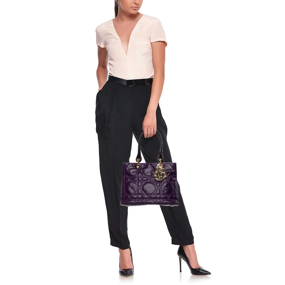 商品[二手商品] Dior|Dior Purple Cannage Coated Canvas Soft Lady Dior Tote,价格¥4407,第2张图片详细描述