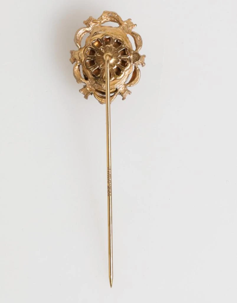 商品Dolce & Gabbana|Dolce & Gabbana Gold Tone Green Stone Antique Men Accessory Brooch Pin,价格¥3006,第4张图片详细描述