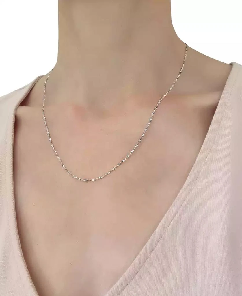 商品Macy's|14k White Gold Necklace (1-1/6mm), Adjustable 16-20" Singapore Chain,价格¥6171,第3张图片详细描述