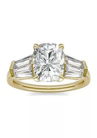 商品Charles & Colvard|Colvard Charles Colvard 3.46 Ct. T.w. Lab Created Elongated Cushion Moissanite Five Stone Engagement Ring In 14K Gold,价格¥12515,第1张图片