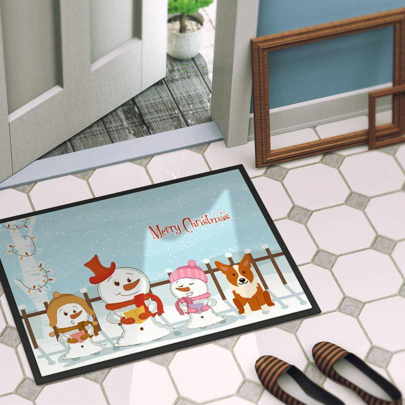 商品Caroline's Treasures|24 in x 36 in Merry Christmas Carolers Corgi Door Mat Indoor/Outdoor,价格¥312,第2张图片详细描述