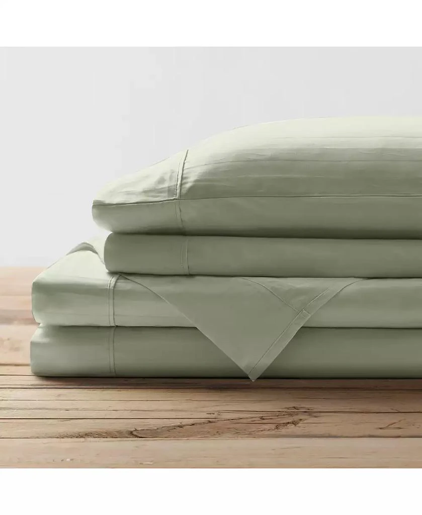 商品Brielle Home|300 Thread Count Cotton Dobby Stripe 4-Pc. Sheet Set, California King,价格¥519,第1张图片