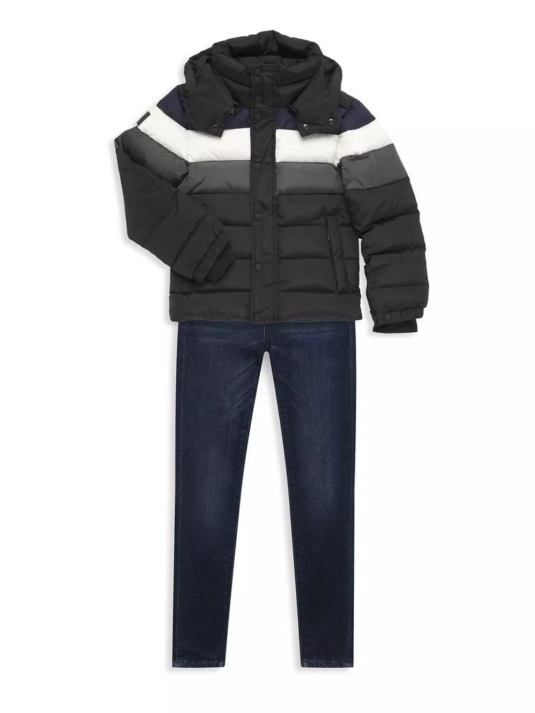 商品SAM.|Little Boy's Matte Jordan Striped Puffer Coat,价格¥1300,第2张图片详细描述