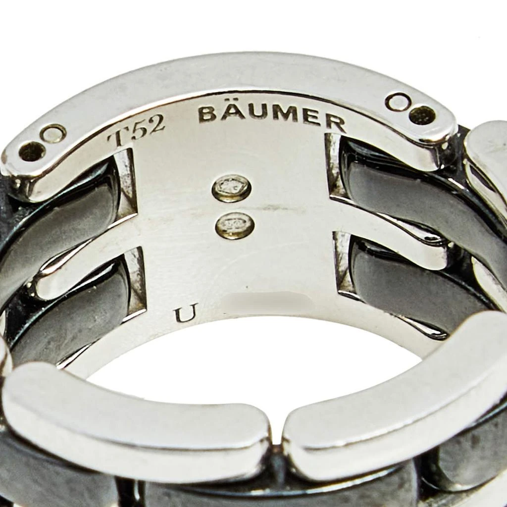 Chanel Ultra Black Ceramic 18k White Gold Band Ring Size 53 商品