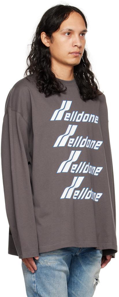 商品We11done|灰色 Outline Logo 长袖 T 恤,价格¥2766,第4张图片详细描述