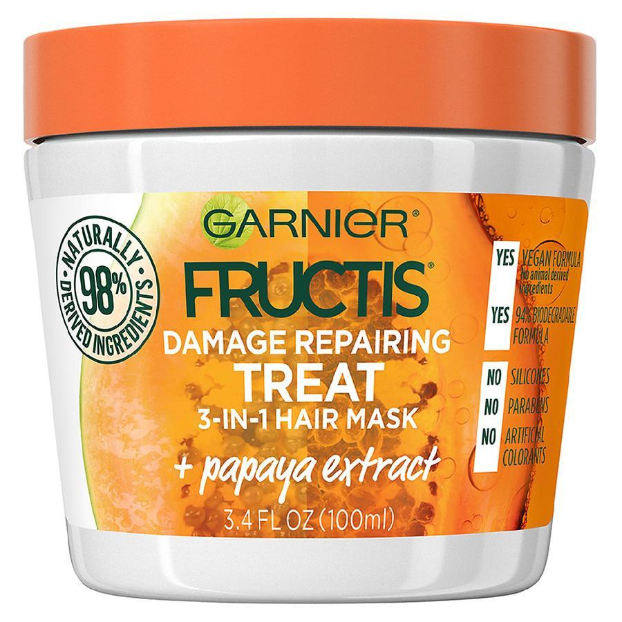 商品Garnier Fructis|Damage Repairing Treat 1 Minute Hair Mask with Papaya Extracts,价格¥34,第1张图片