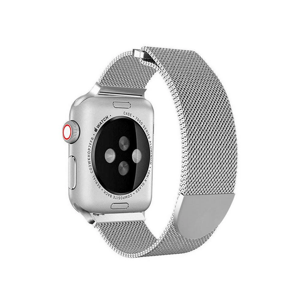 商品Posh Tech|Men's and Women's Apple Silver-Tone Stainless Steel Replacement Band,价格¥165,第2张图片详细描述