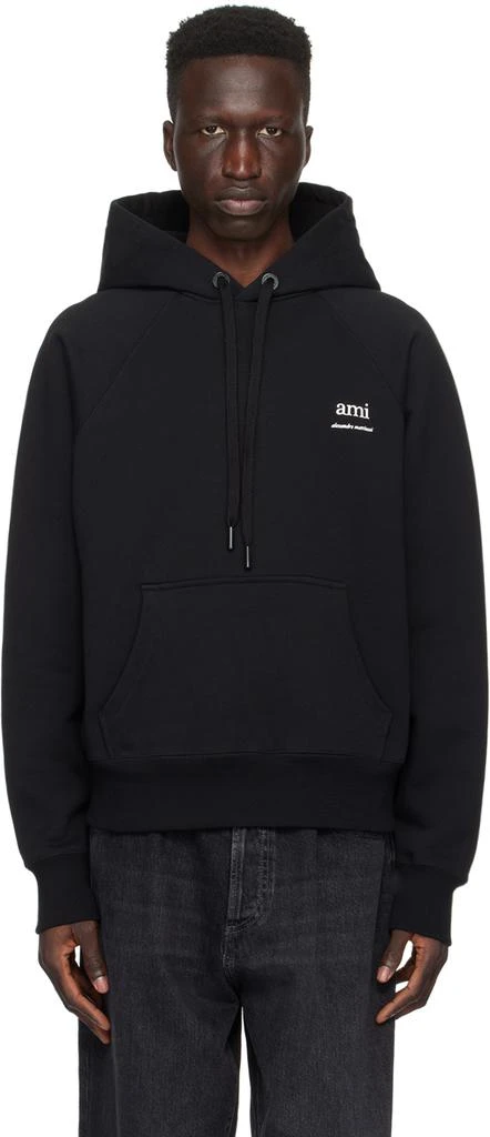 商品AMI|Black Printed Hoodie,价格¥2995,第1张图片