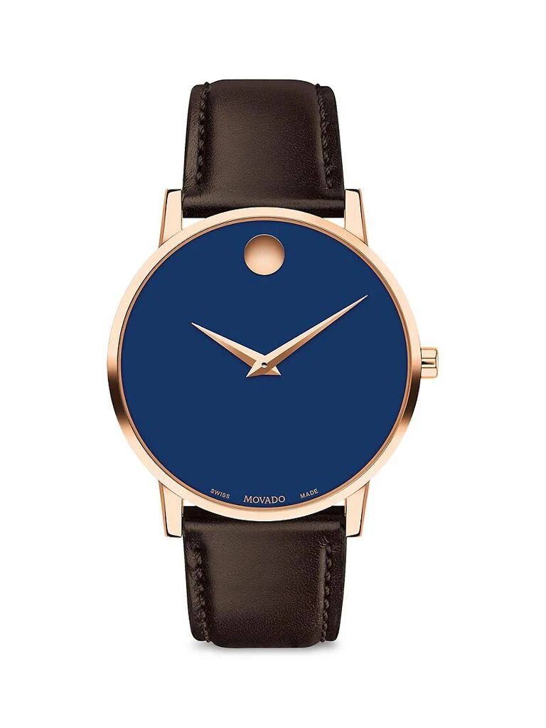 商品Movado|Museum Classic Leather Strap Watch,价格¥5207,第1张图片