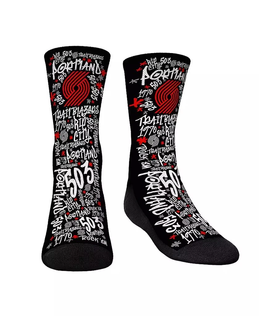 商品Rock 'Em|Youth Boys and Girls Socks Portland Trail Blazers Graffiti Crew Socks,价格¥135,第1张图片
