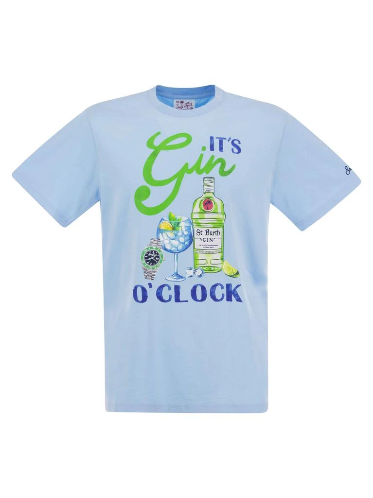商品Mc2 Saint Barth|Cotton T-shirt With Gin O Clock Print,价格¥688,第1张图片