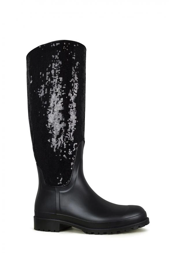 商品Yves Saint Laurent|Luxury shoes for women saint laurent festival 25 black rubber boots,价格¥3052,第3张图片详细描述