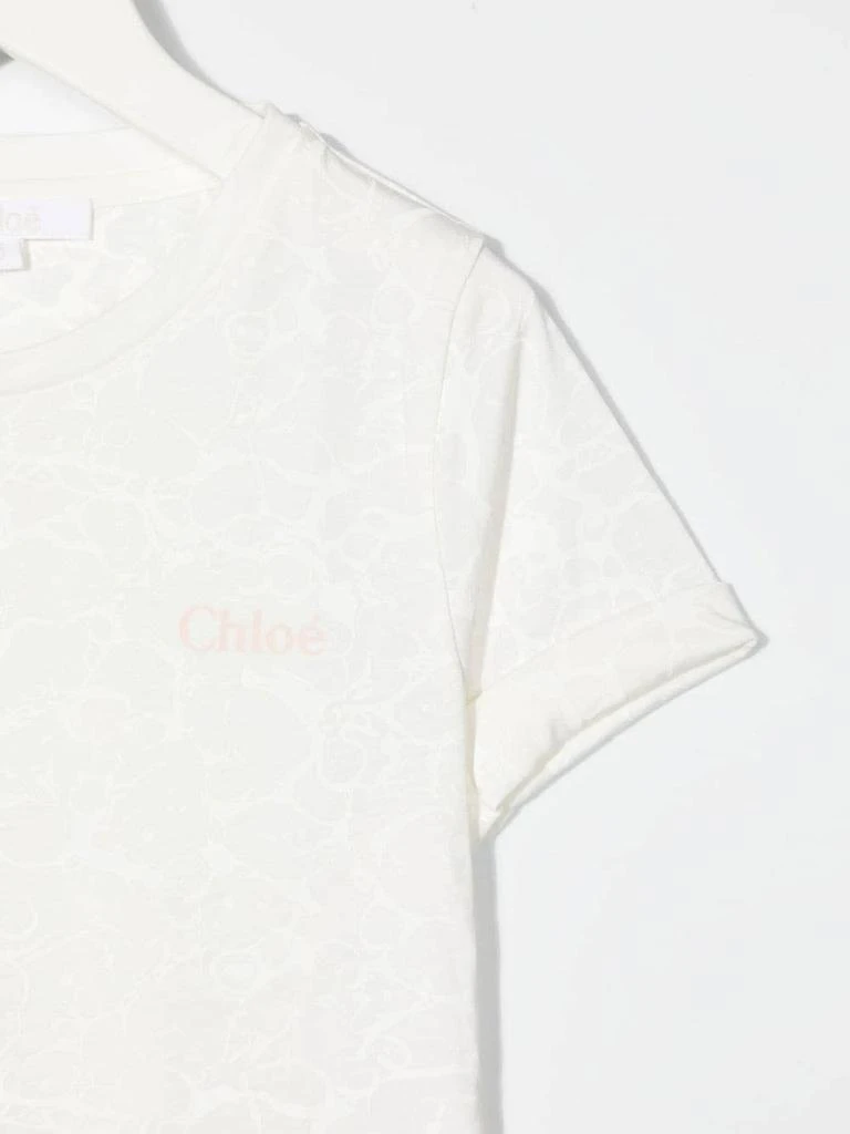 商品Chloé|Chloé Kids Marbled White T-shirt With Logo,价格¥808,第3张图片详细描述