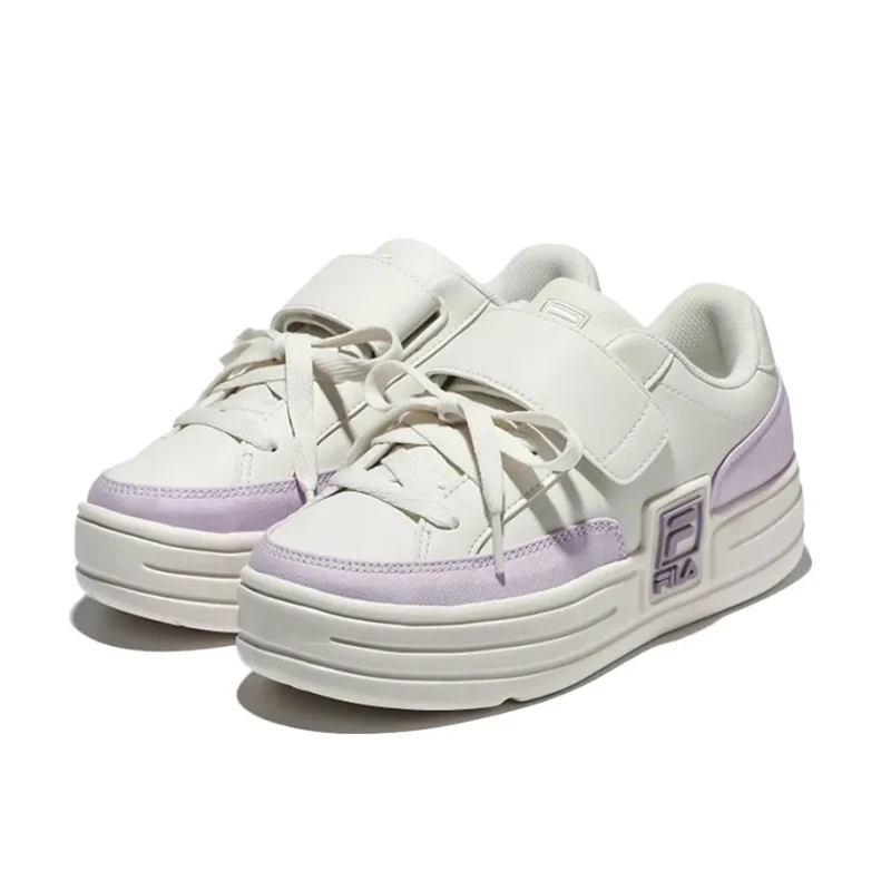 【享贝家】（国内现货-LX） FILA斐乐 Funky Tennis  厚底低帮板鞋 男女同款 白紫 韩版 1TM01375D151 商品