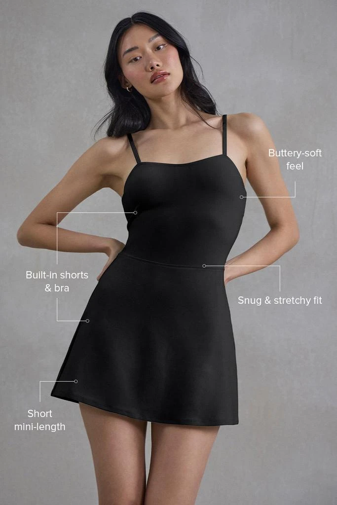 商品Alo|Alosoft Courtside Tennis Dress - Black,价格¥897,第2张图片详细描述