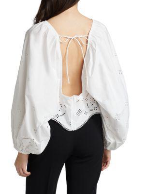 商品Ganni|女式 Broderie Anglaise 棉质衬衫,价格¥628,第4张图片详细描述