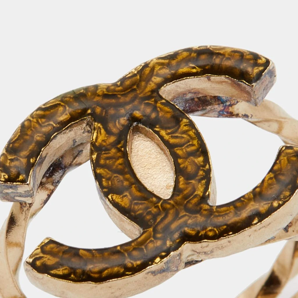 商品[二手商品] Chanel|Chanel CC Resin Gold Tone Ring Size 53,价格¥2621,第5张图片详细描述