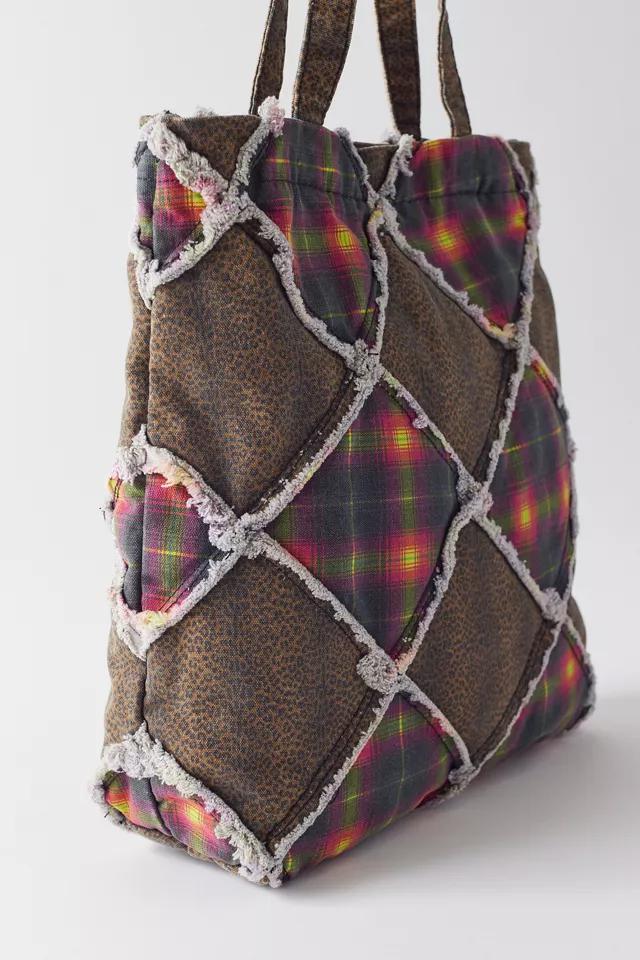 BDG Flannel Patchwork Tote Bag商品第4张图片规格展示