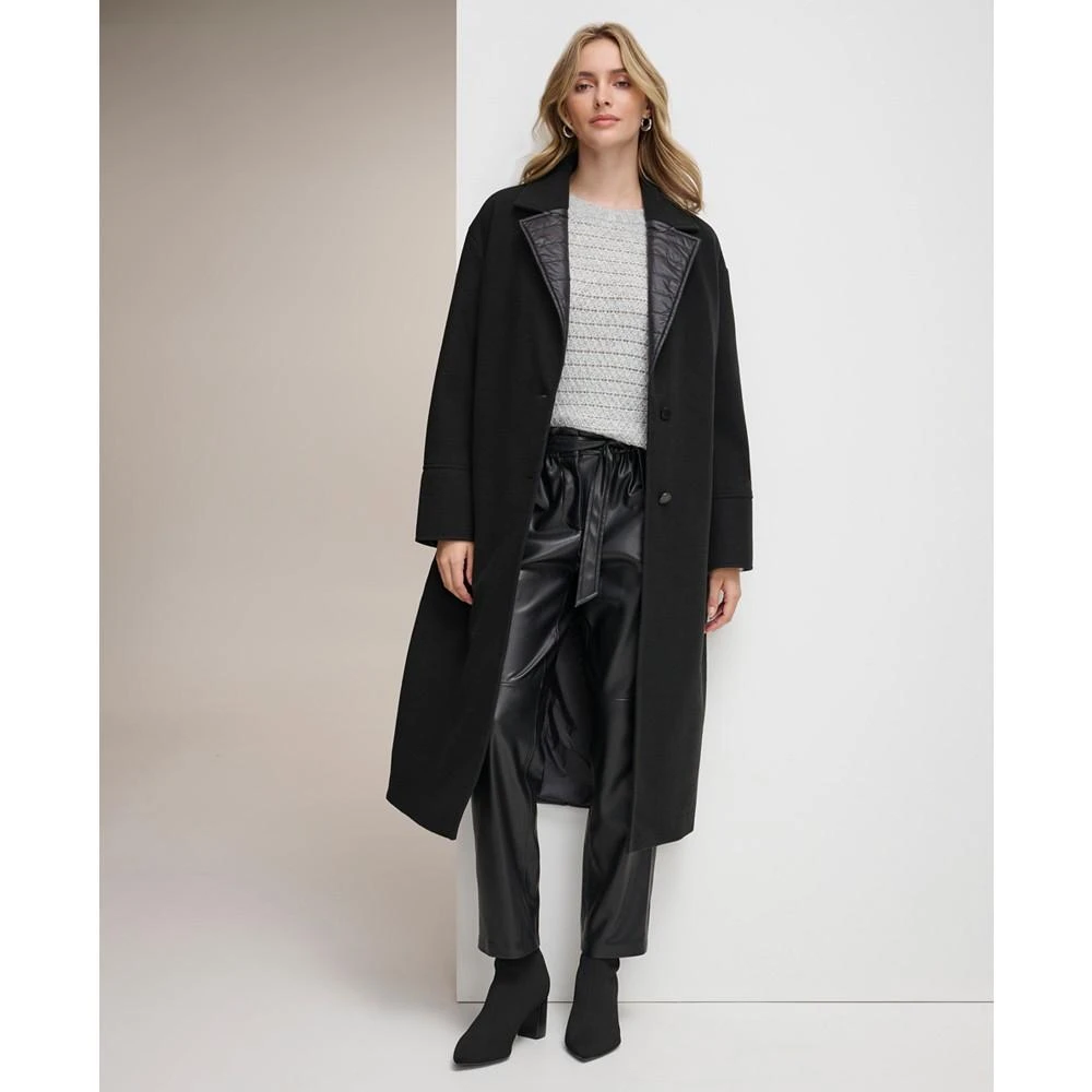 商品Calvin Klein|Women's Long Coat With Puffer Trim,价格¥282,第4张图片详细描述