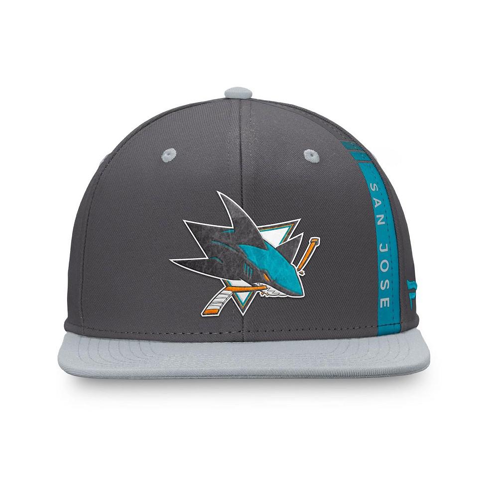 Men's Branded Charcoal San Jose Sharks Authentic Pro Home Ice Snapback Hat商品第4张图片规格展示
