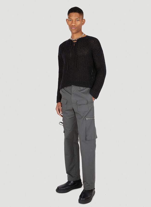 Lattice Knit Top in Black商品第2张图片规格展示
