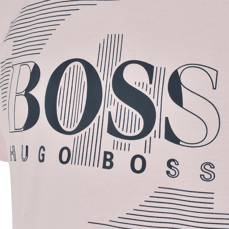 Hugo Boss 雨果博斯 男士粉红色色棉质短袖T恤 TEE1-50383429-687商品第2张图片规格展示
