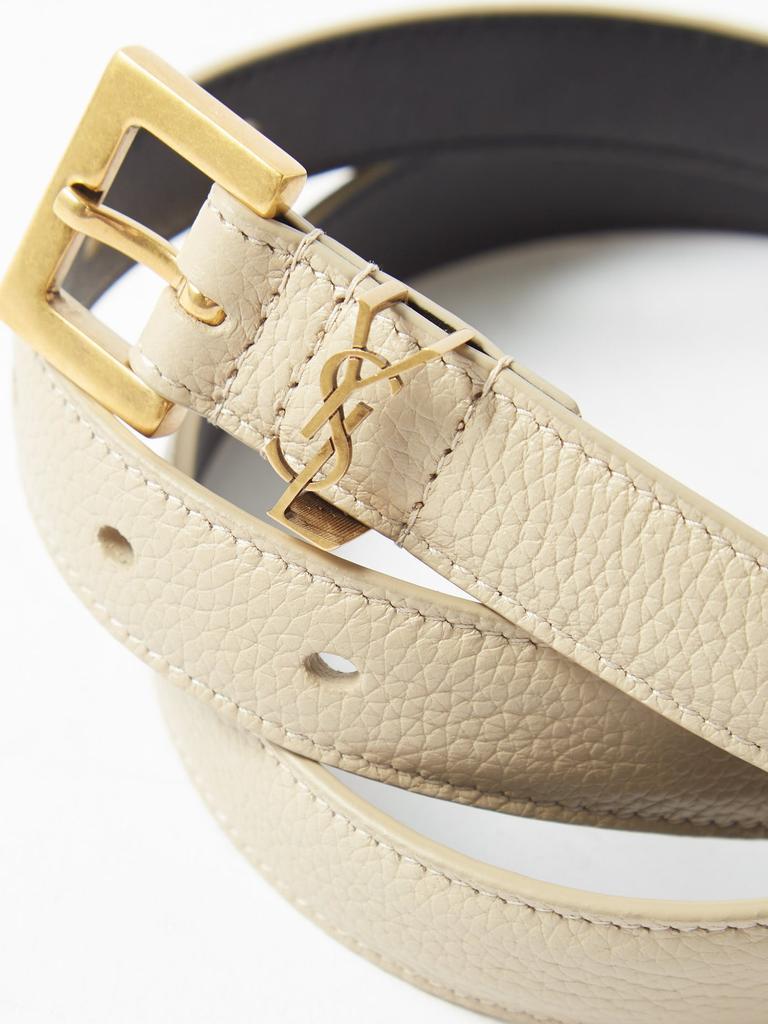 商品Yves Saint Laurent|Cassandre logo-plaque leather belt,价格¥2358,第4张图片详细描述