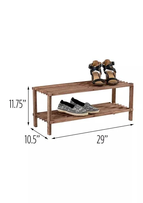 商品Honey Can Do|Can Do 2 Tier Wood Shoe Rack Espresso,价格¥372,第2张图片详细描述