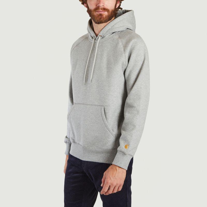 Hooded Chase Sweatsh Grey Heather Gold Carhartt WIP商品第2张图片规格展示