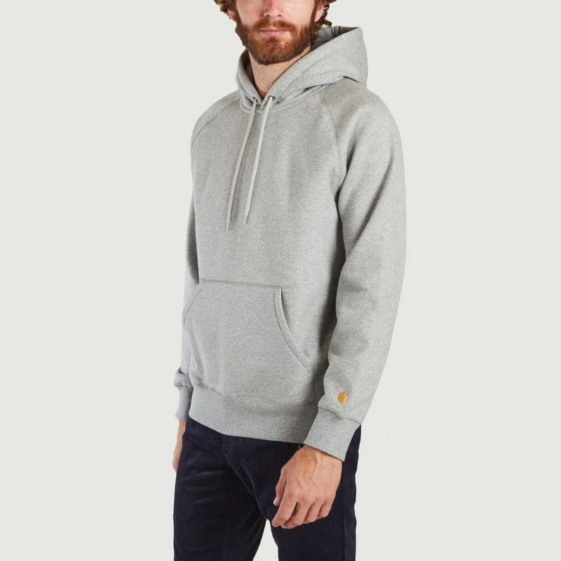 商品Carhartt|Hooded Chase Sweatsh Grey Heather Gold CARHARTT WIP,价格¥715,第2张图片详细描述