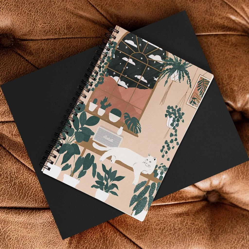商品DENY Designs|Chloe Smart Print Cat With Plants Notebook Spiral,价格¥169,第4张图片详细描述