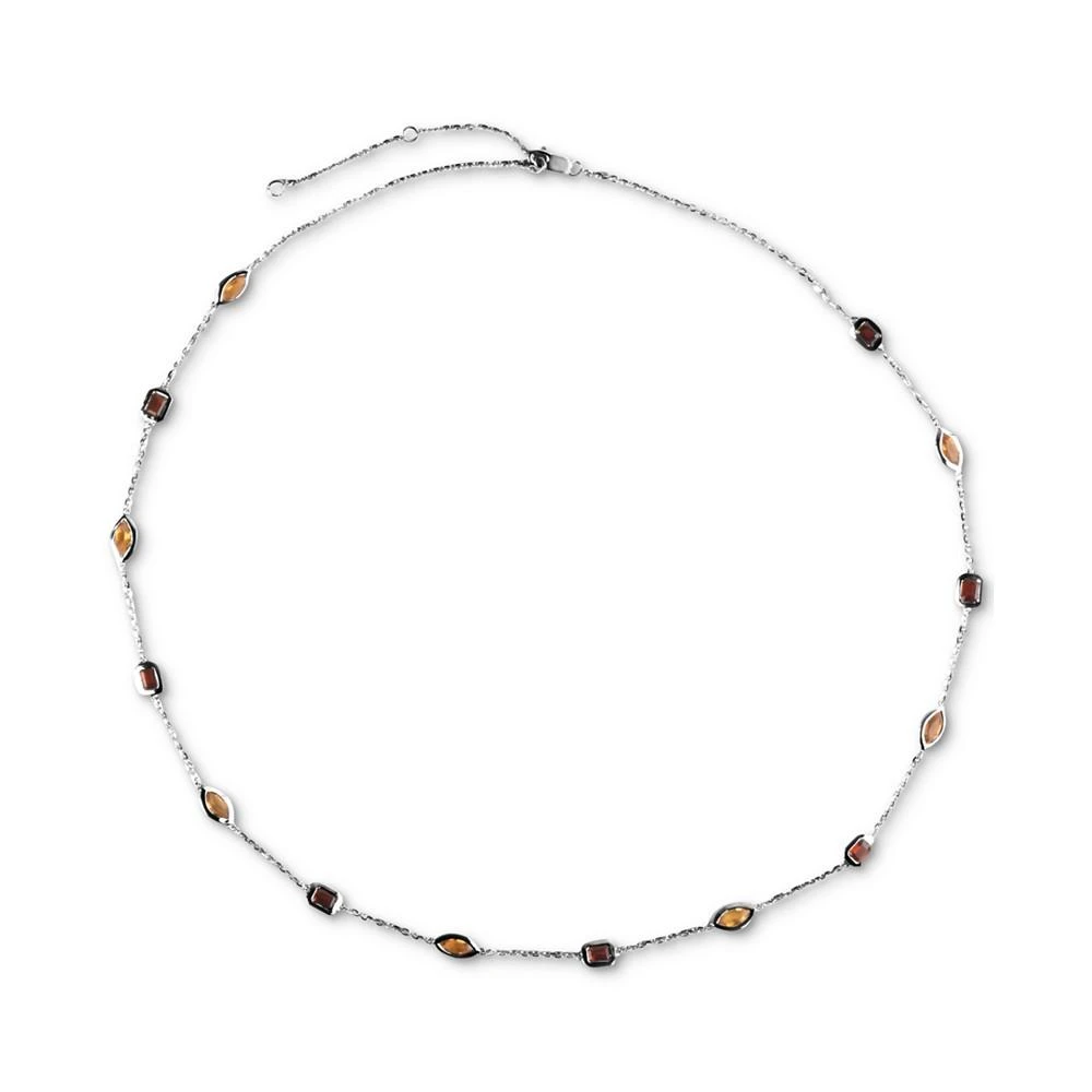 商品Macy's|Garnet (2-1/3 ct. t.w.) & Citrine (1-5/8 ct. t.w.) Statement Necklace in 14k White Gold, 18" + 2" extender (Also in Swiss & London Blue Topaz),价格¥4916,第5张图片详细描述